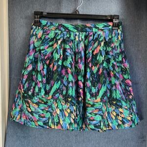 Hinge Womens 6 Peacock Feathers Print Feminine/Artistic Skirt